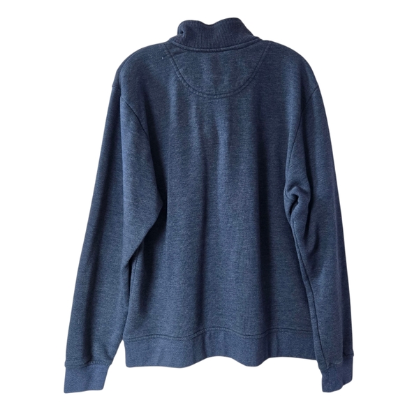 Orvis Signature 1/4 Zip Fleece Lined Sweatshirt Navy Blue Large - Picture 2 of 12